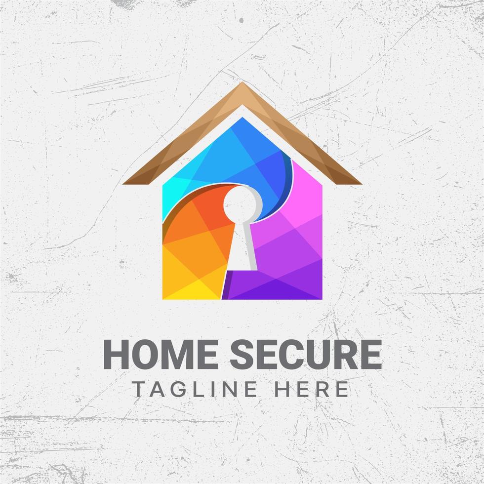 home secure logo design template vector premium, home security, key house, secure home