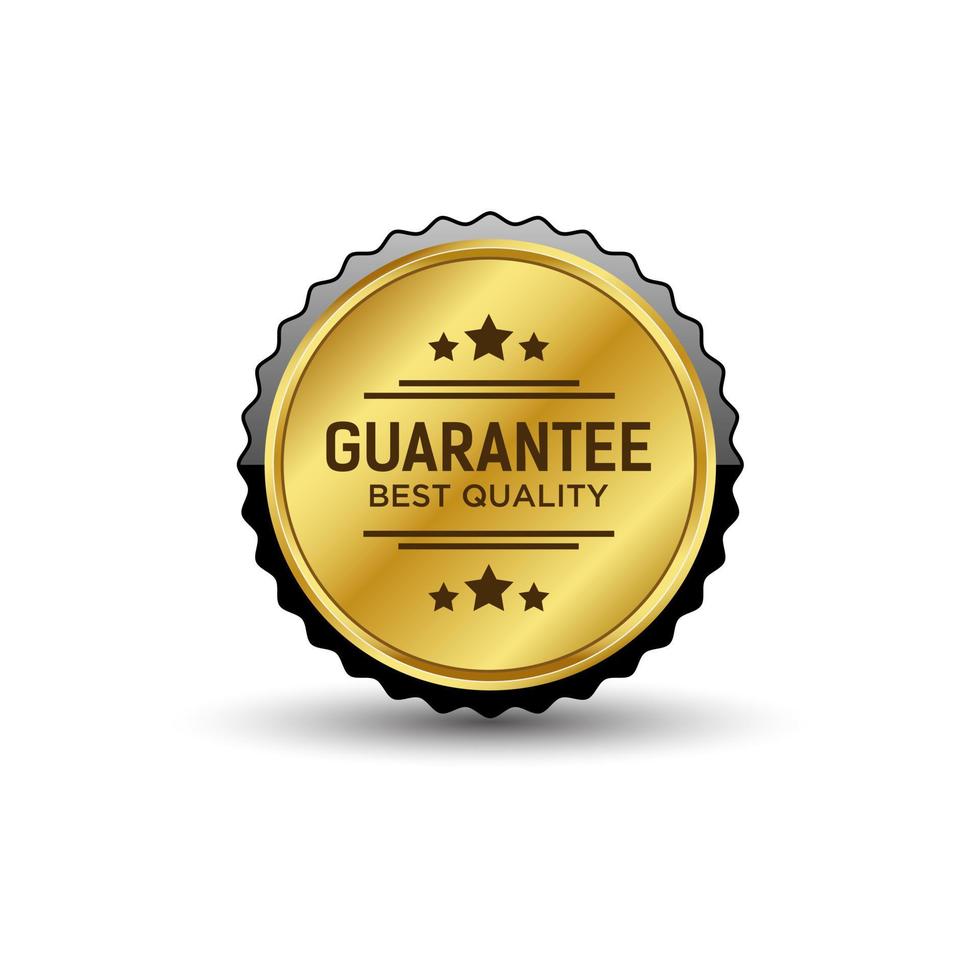 money back guarantee gold badge template vector