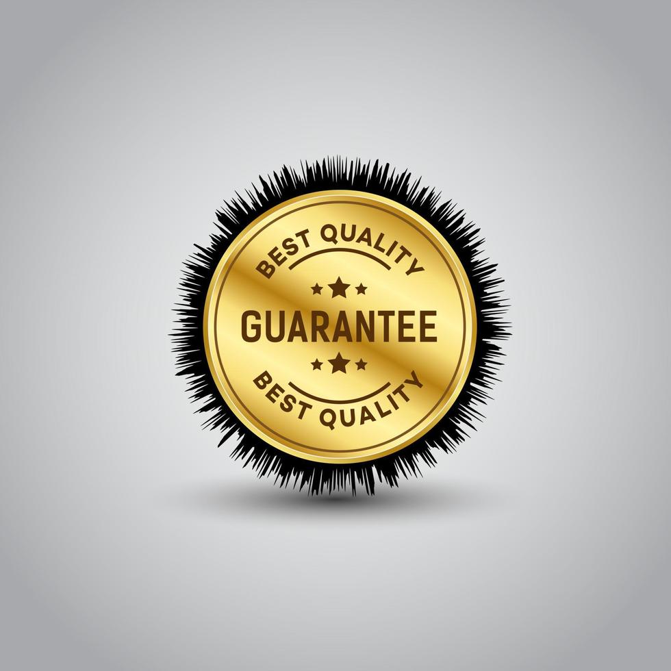 money back guarantee gold badge template vector