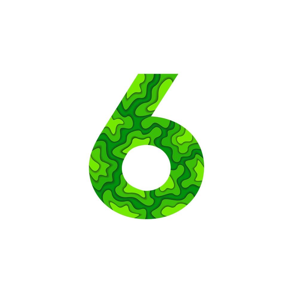 number design paper cut vector