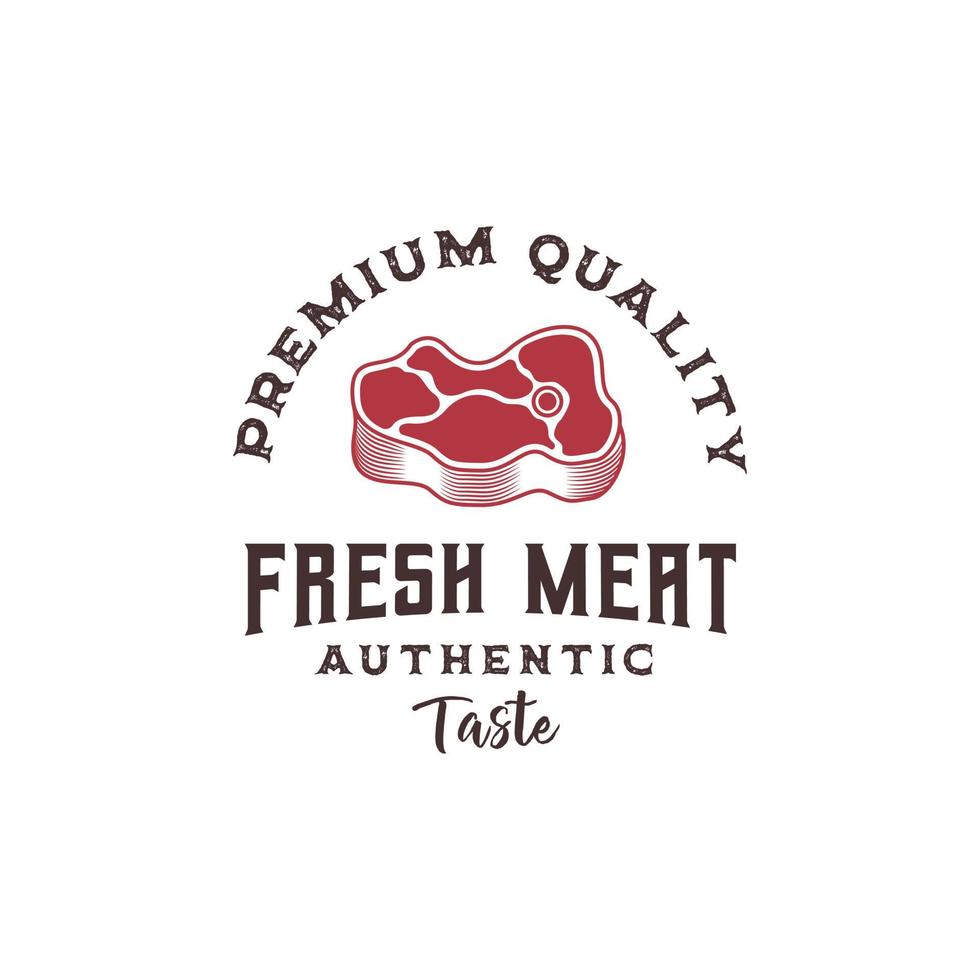 Fresh meat logo premium vector template, meat store, beef logo, steak house, beef steak