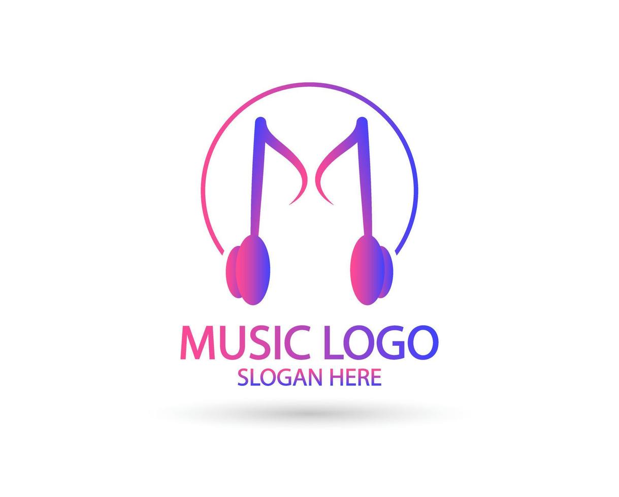 Ilustración de vector de logotipo de música moderna