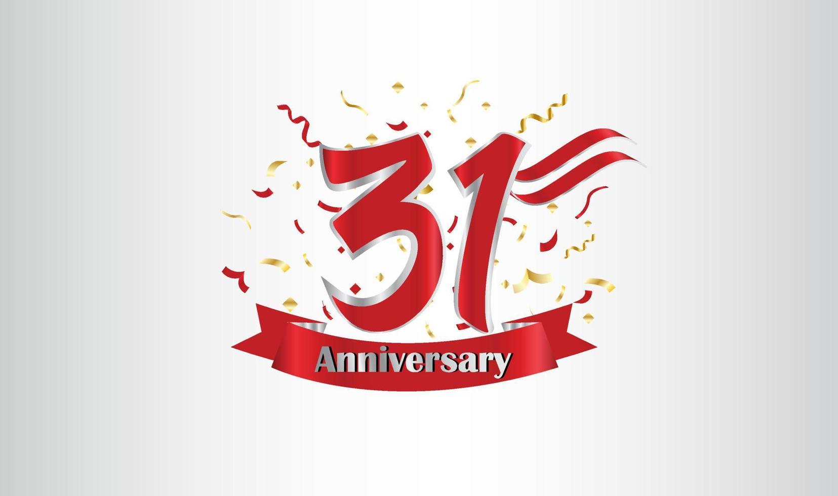 Anniversary celebration background. with the 31st number in gold and with the words golden anniversary celebration. vector