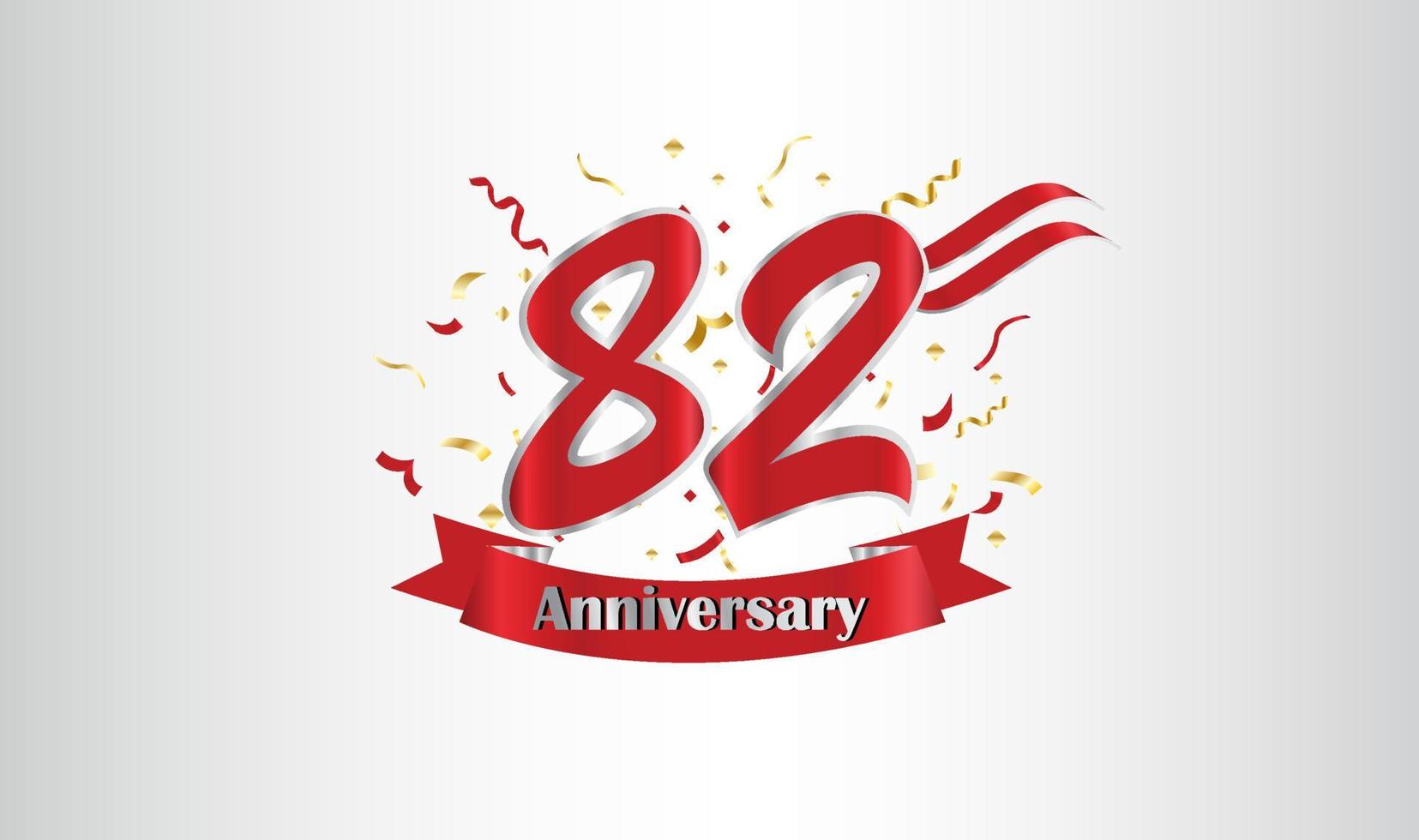 Anniversary celebration background. with the 82nd number in gold and with the words golden anniversary celebration. vector