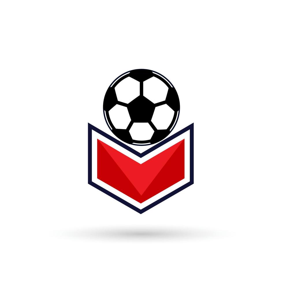 logotipo de fútbol o insignia de signo de club de fútbol. Logotipo de fútbol con diseño de vector de fondo de escudo