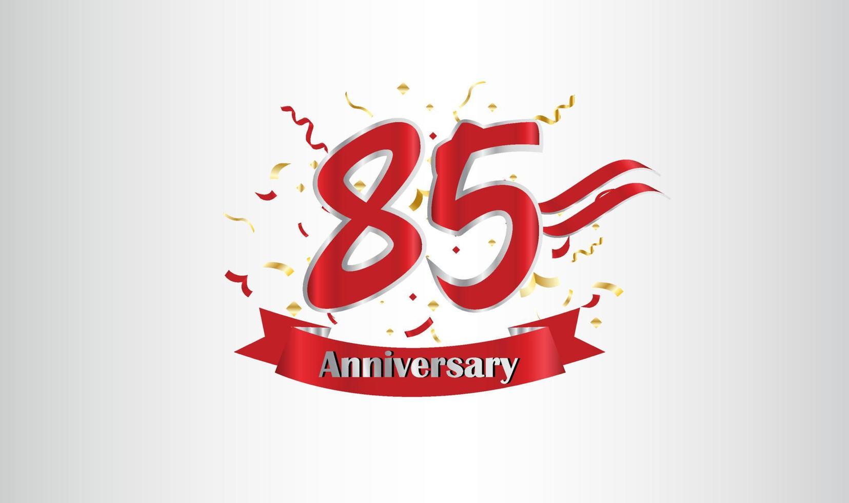 Anniversary celebration background. with the 85th number in gold and with the words golden anniversary celebration. vector