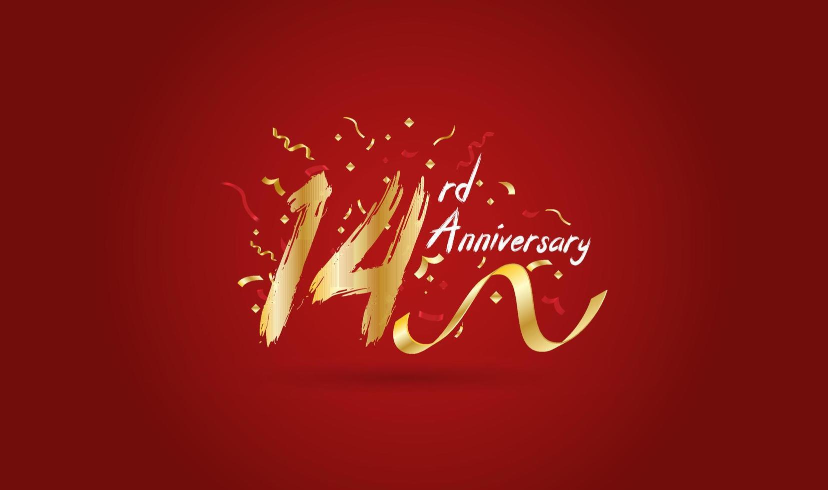 Anniversary celebration background. with the 14th number in gold and with the words golden anniversary celebration. vector