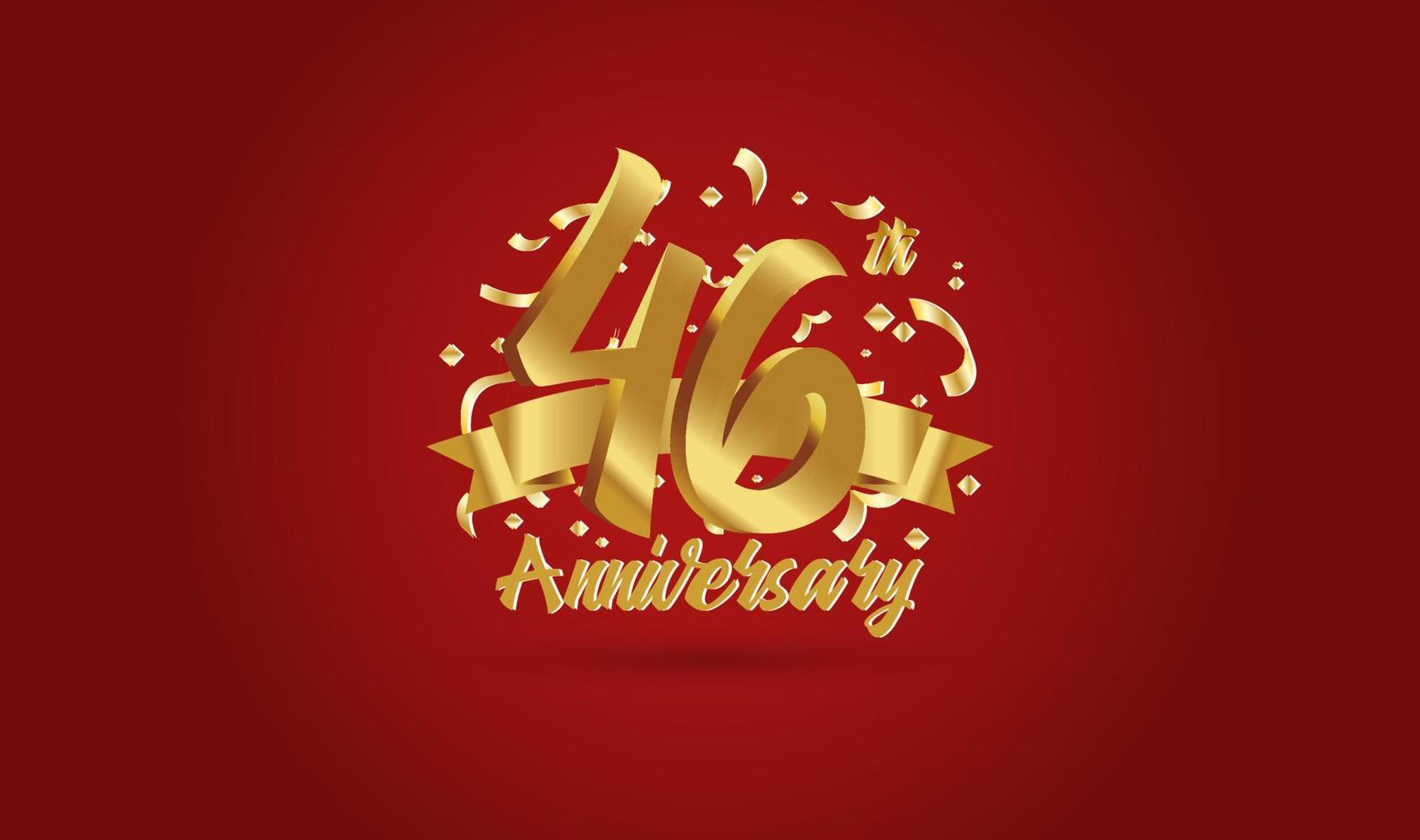 Anniversary celebration background. with the 46th number in gold and with the words golden anniversary celebration. vector
