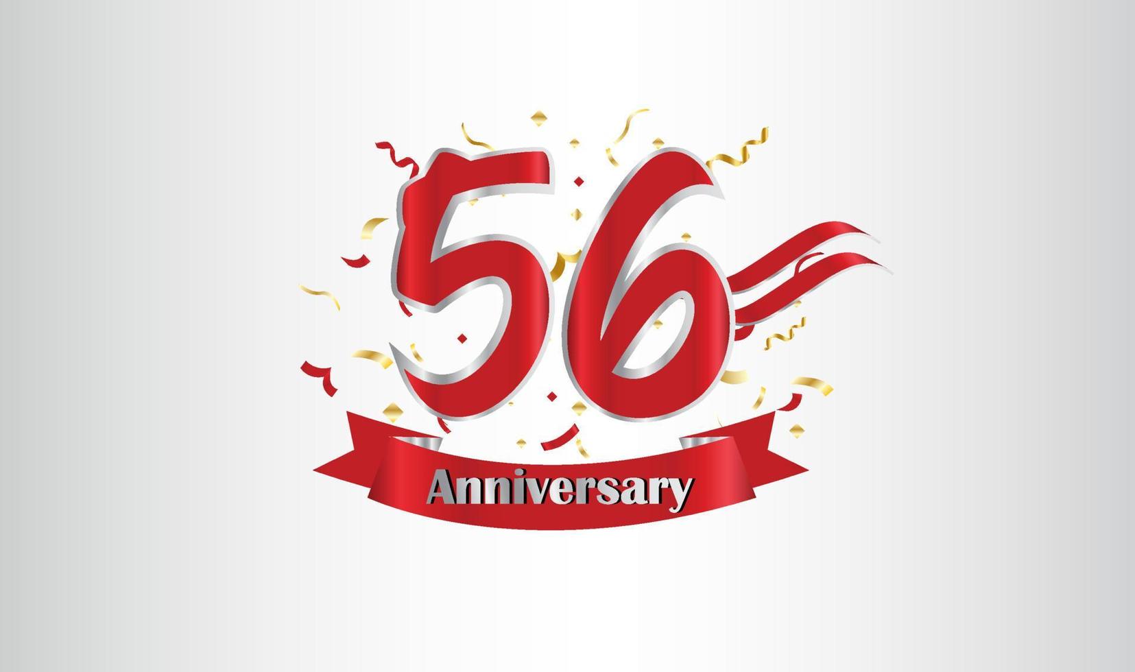 Anniversary celebration background. with the 56th number in gold and with the words golden anniversary celebration. vector