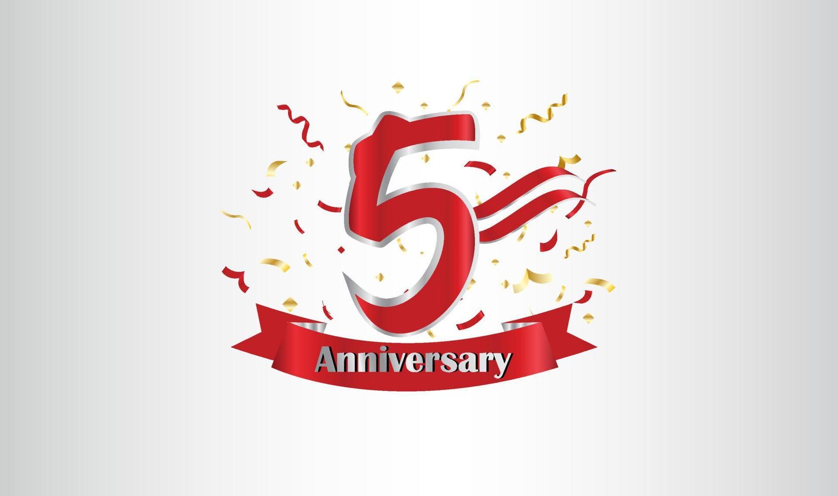 Anniversary celebration with the 5th number in gold and with the words golden anniversary celebration. vector