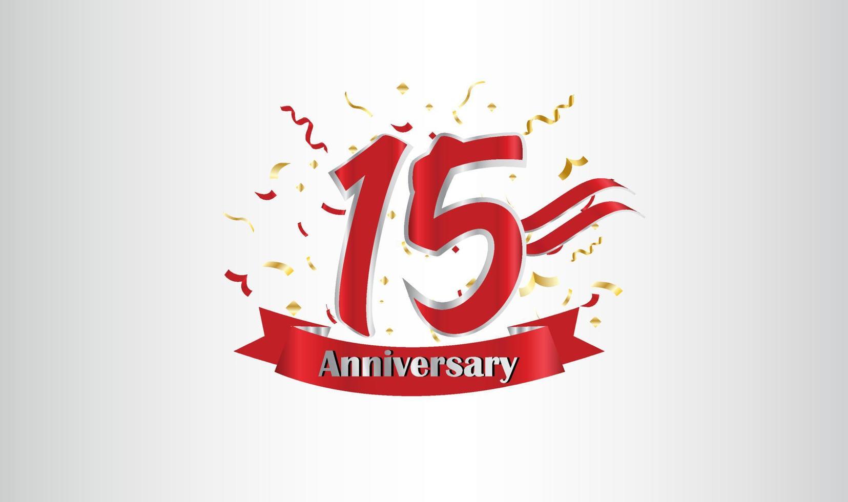 Anniversary celebration background. with the 15th number in gold and with the words golden anniversary celebration. vector