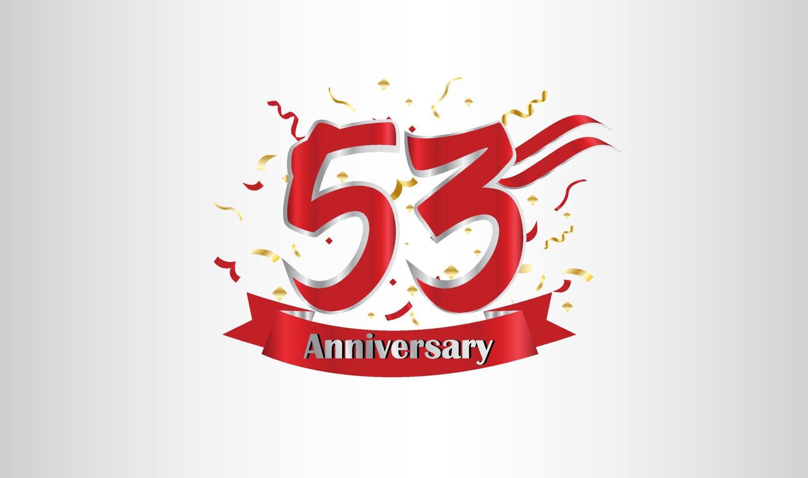 Anniversary celebration background. with the 53rd number in gold and with the words golden anniversary celebration. vector