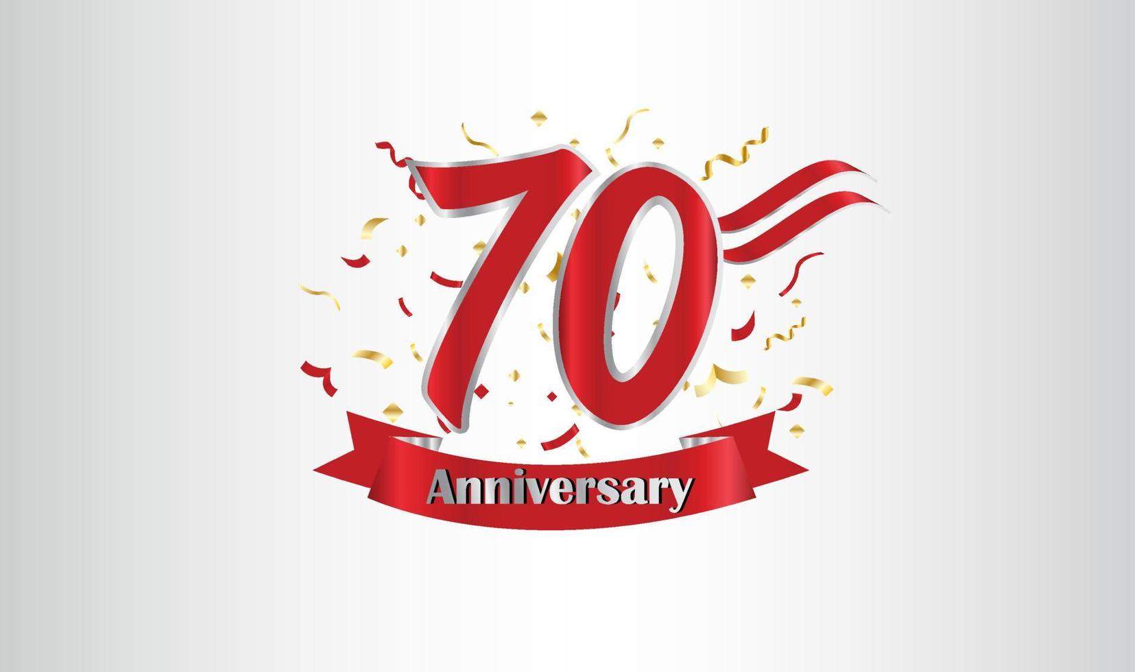 Anniversary celebration background. with the 70th number in gold and with the words golden anniversary celebration. vector