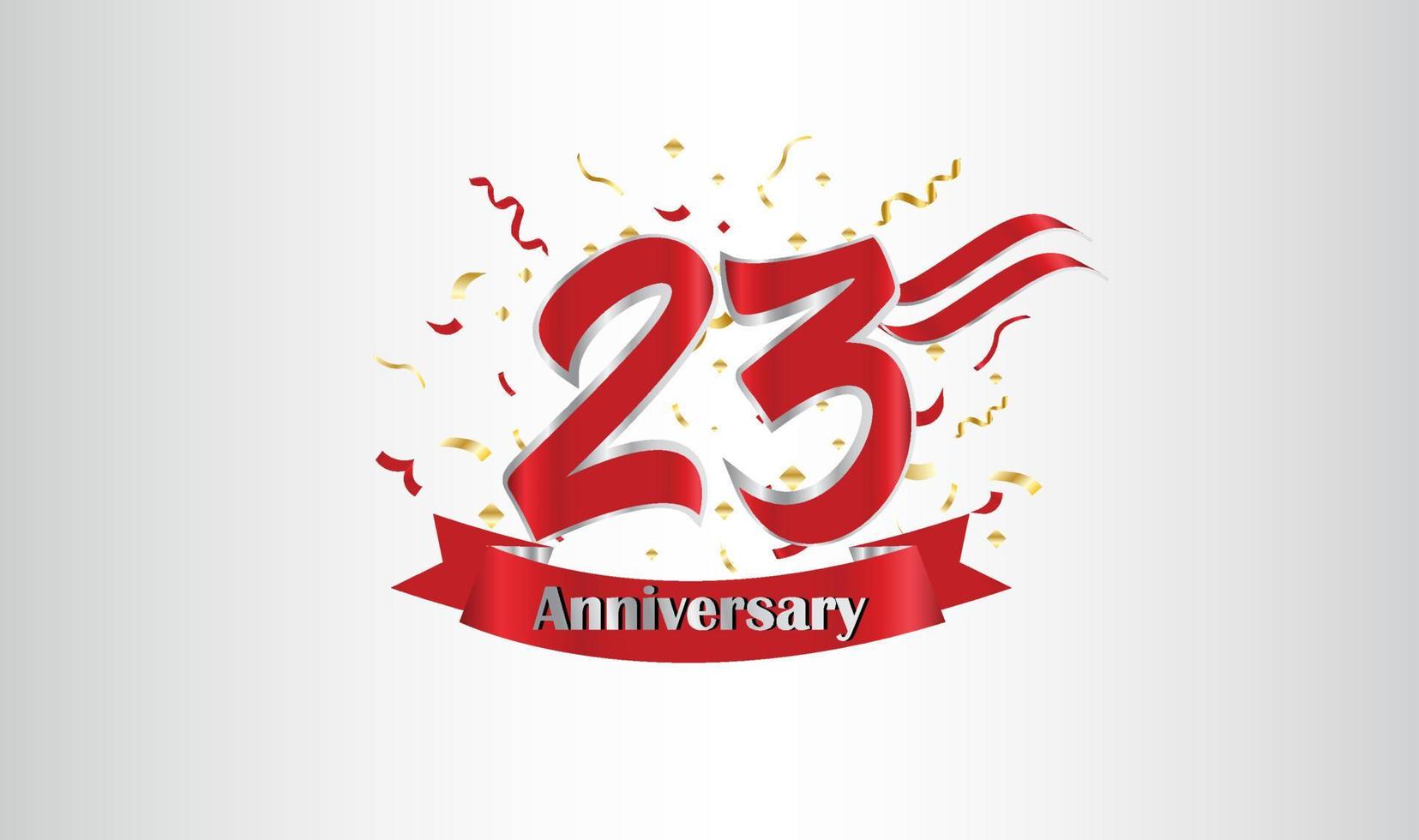 Anniversary celebration background. with the 23rd number in gold and with the words golden anniversary celebration. vector