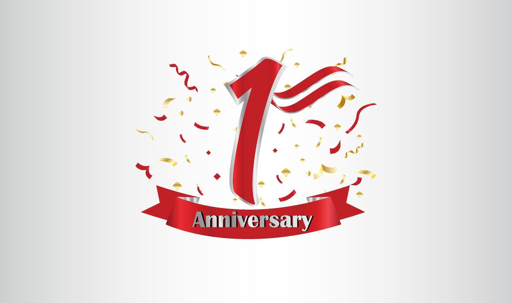 Anniversary celebration background. with the 1st number in gold and with the words golden anniversary celebration. vector
