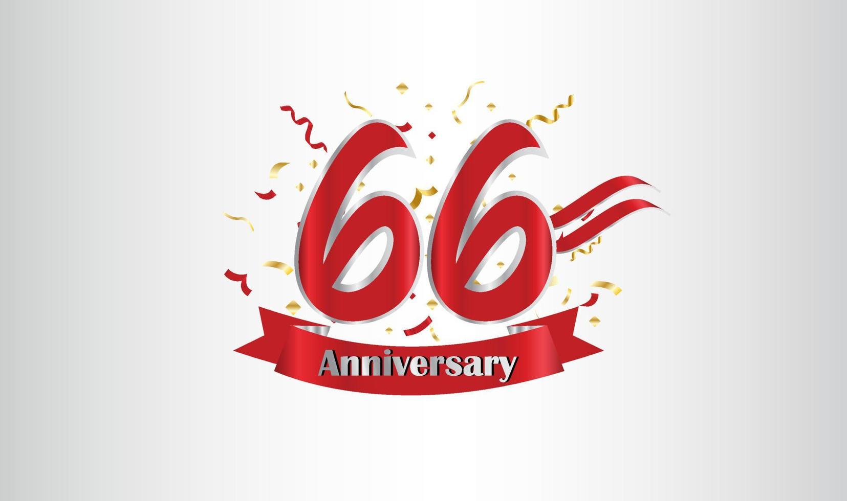 Anniversary celebration background. with the 66th number in gold and with the words golden anniversary celebration. vector