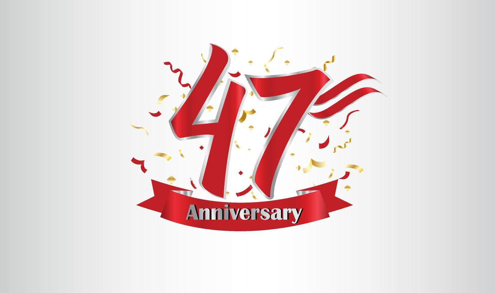 Anniversary celebration background. with the 47th number in gold and with the words golden anniversary celebration. vector