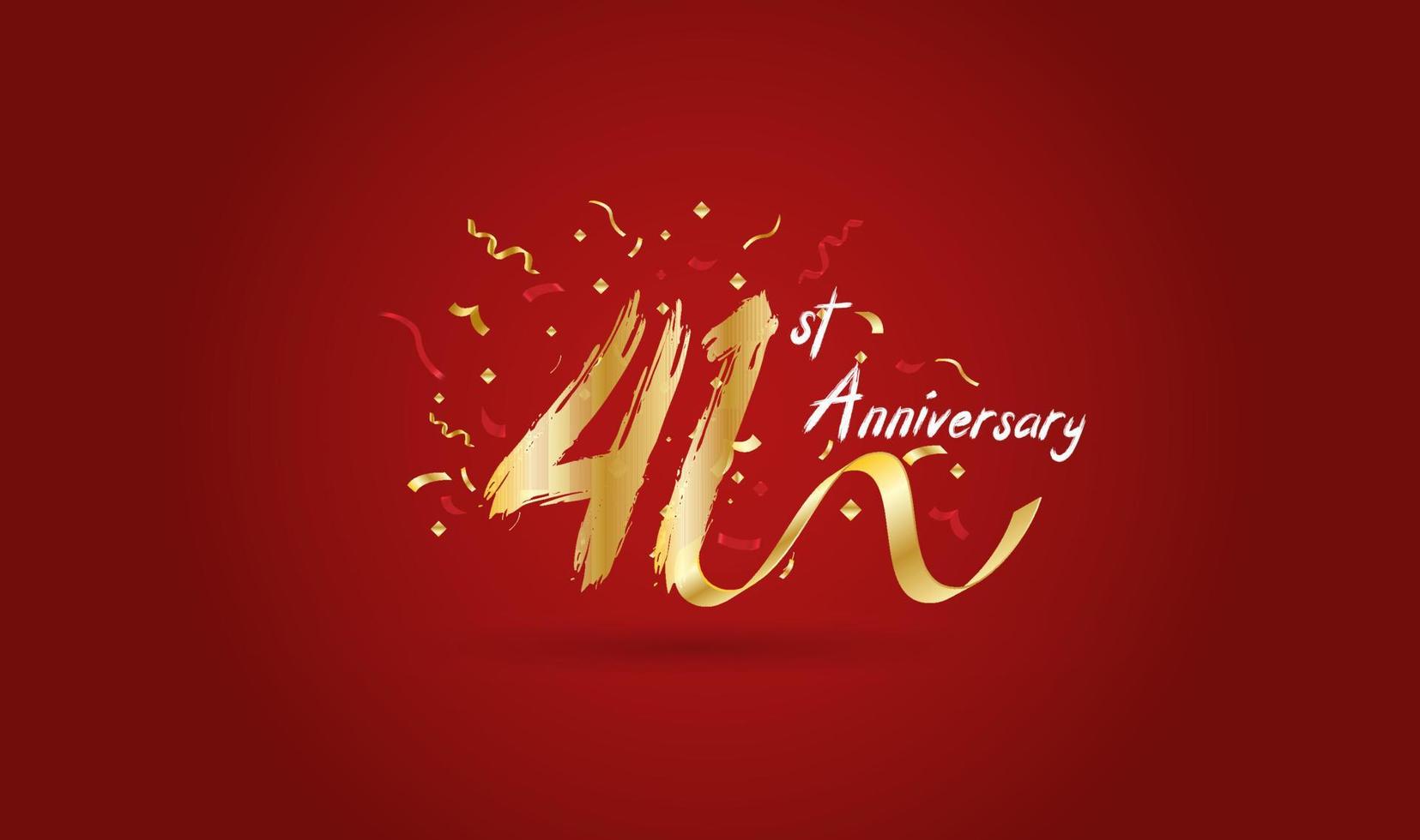 Anniversary celebration background. with the 41st number in gold and with the words golden anniversary celebration. vector