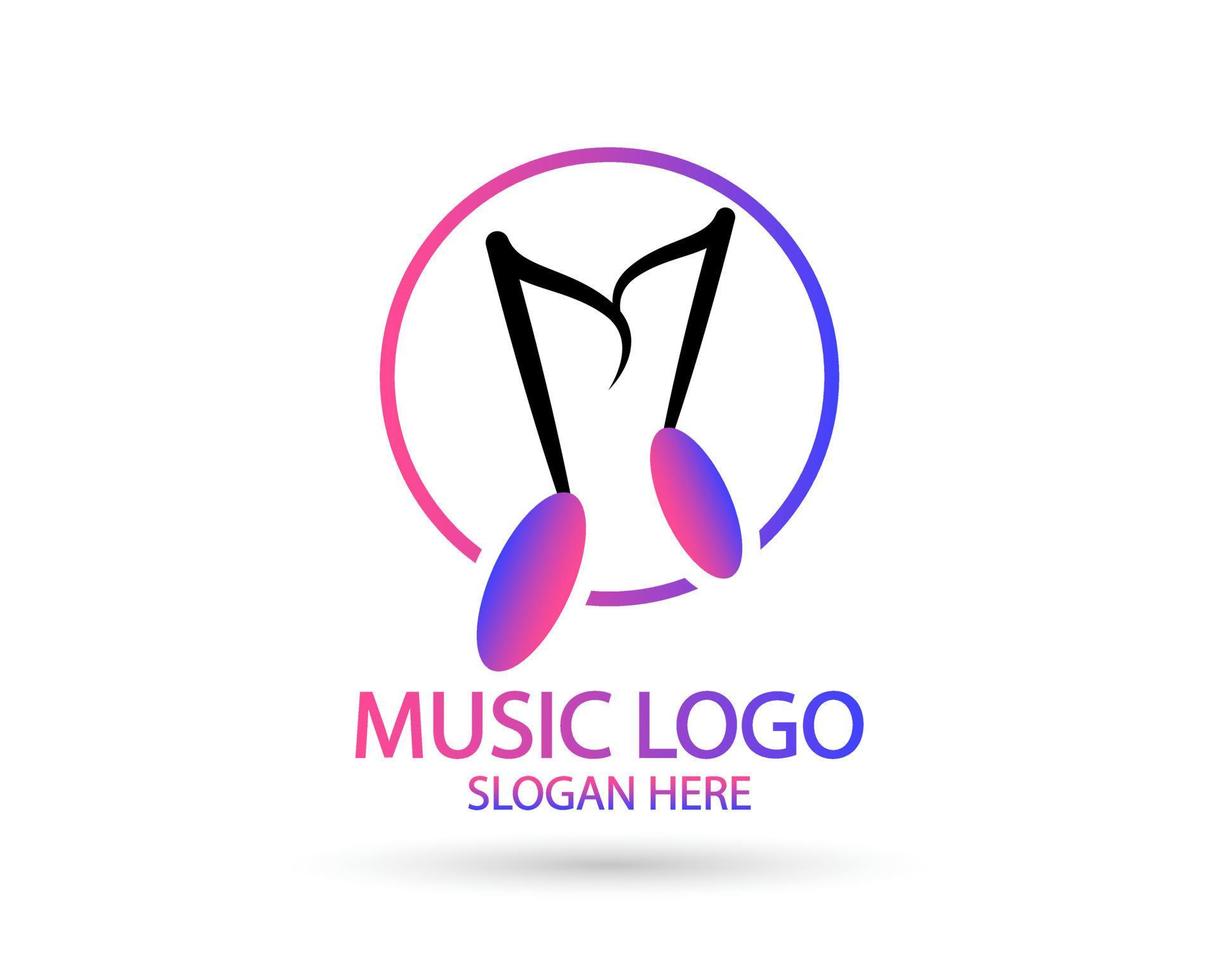 Ilustración de vector de logotipo de música moderna