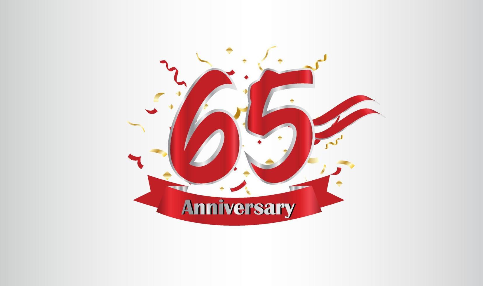 Anniversary celebration background. with the 65th number in gold and with the words golden anniversary celebration. vector