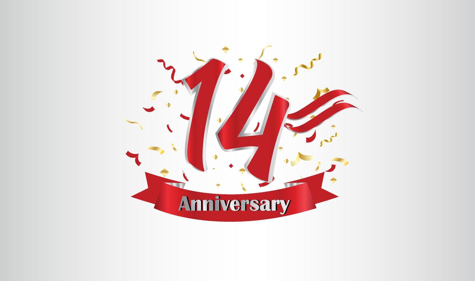 Anniversary celebration background. with the 14th number in gold and with the words golden anniversary celebration. vector