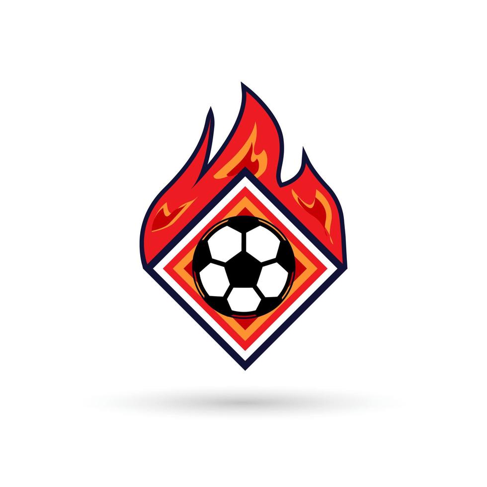 logotipo de fútbol o insignia de signo de club de fútbol. Logotipo de fútbol con diseño de vector de fondo de escudo