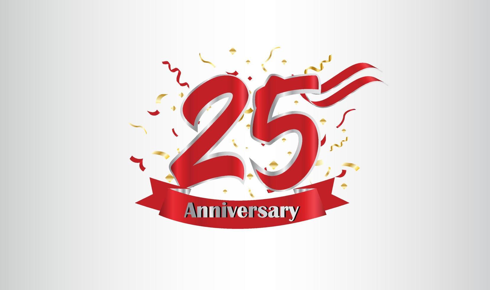 Anniversary celebration background. with the 25th number in gold and with the words golden anniversary celebration. vector