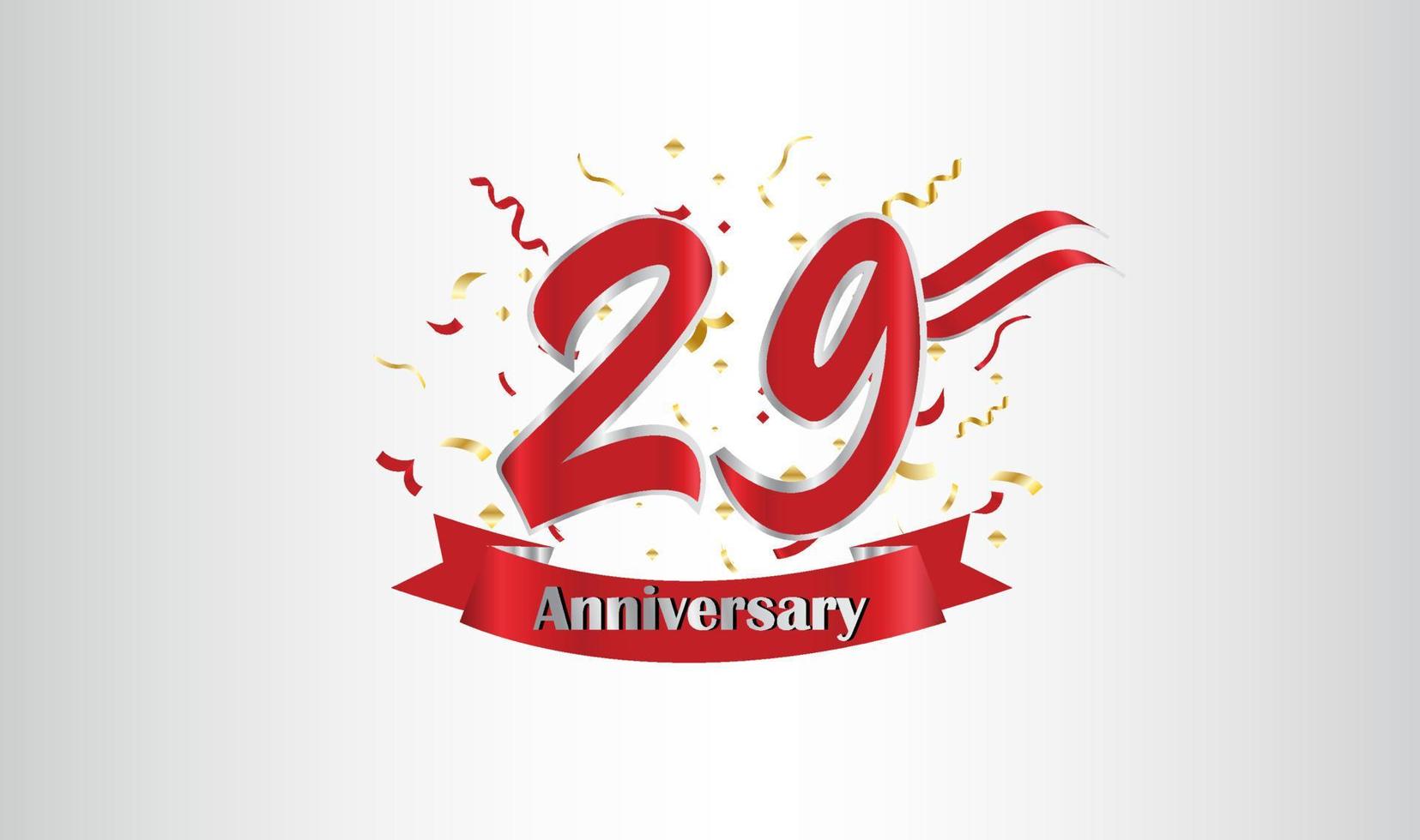 Anniversary celebration background. with the 29th number in gold and with the words golden anniversary celebration. vector