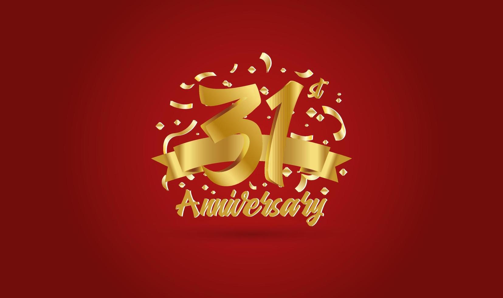 Anniversary celebration background. with the 31st number in gold and with the words golden anniversary celebration. vector