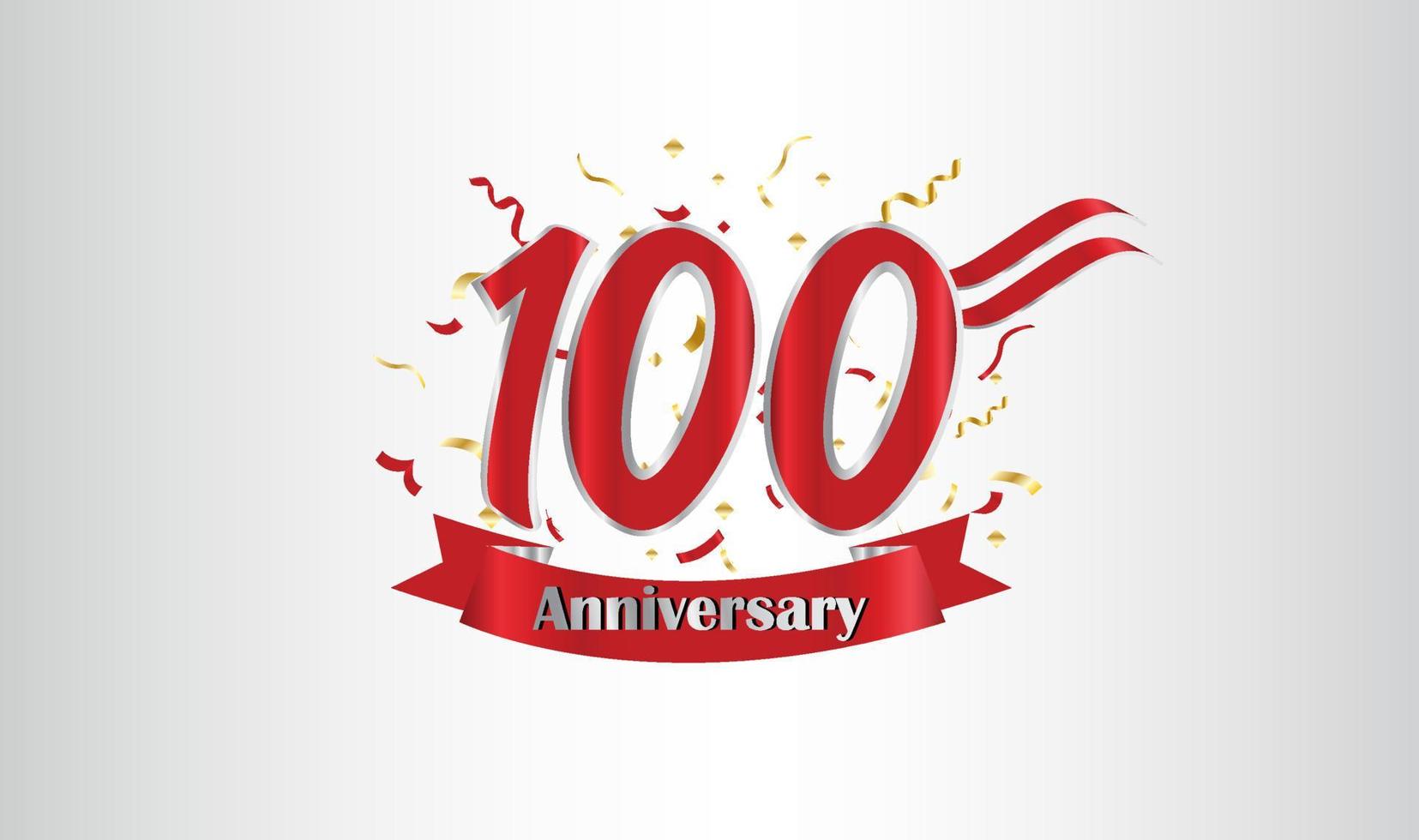 Anniversary celebration with the 100th number in gold and with the words golden anniversary celebration. vector