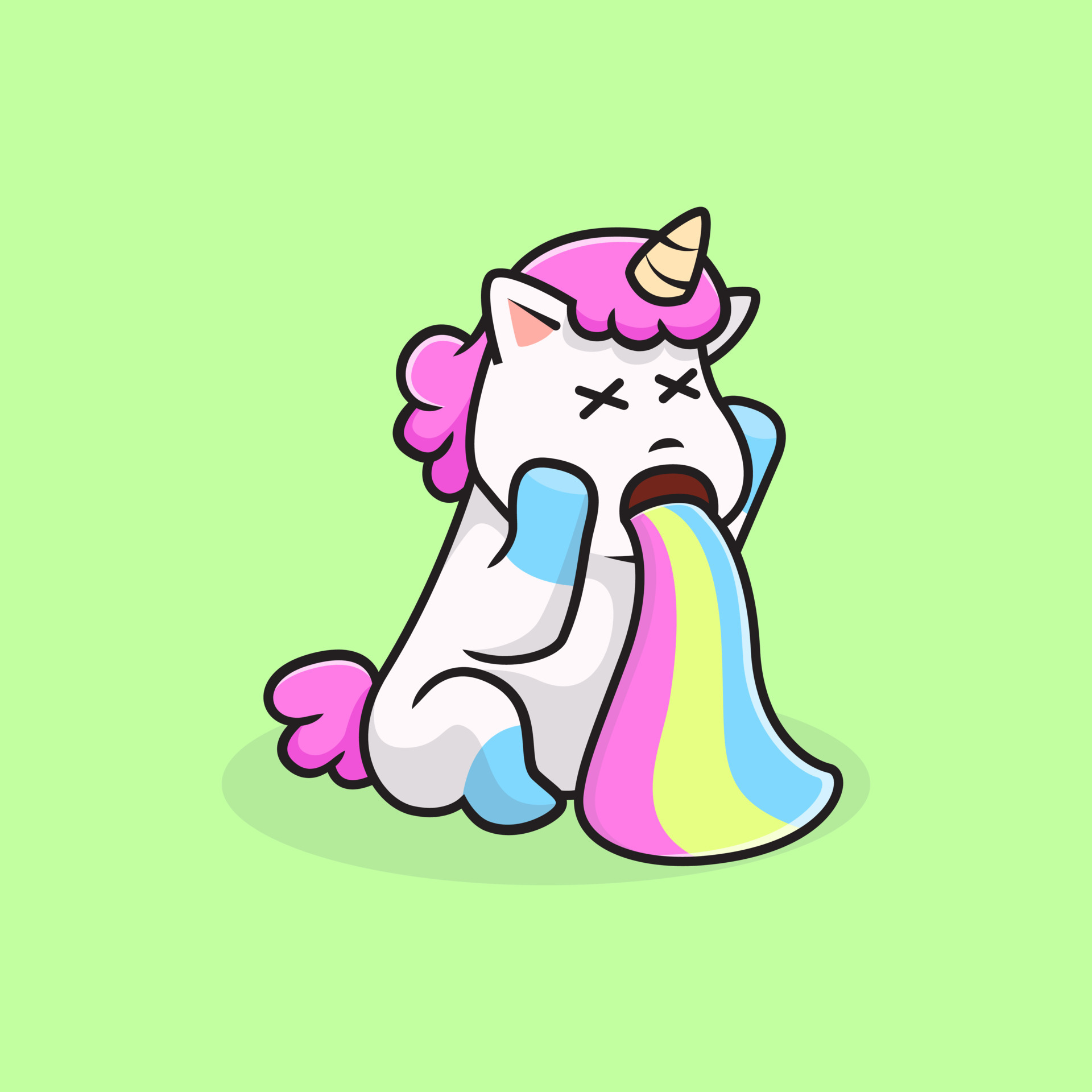 unicorn nausea and vomiting cute cartoon illustration vector suitable for  children books, stickers, banners, t-shirt, and other graphic product  5107222 Vector Art at Vecteezy