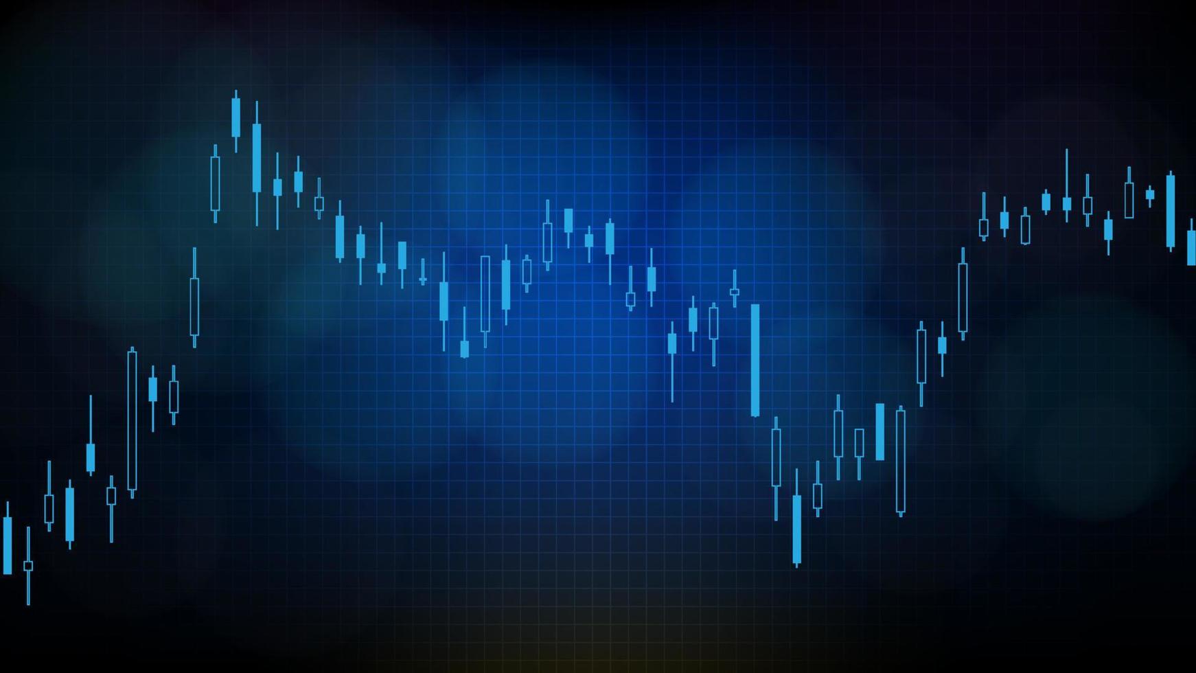abstract futuristic technology background of downtrend stock and hollow candle vector