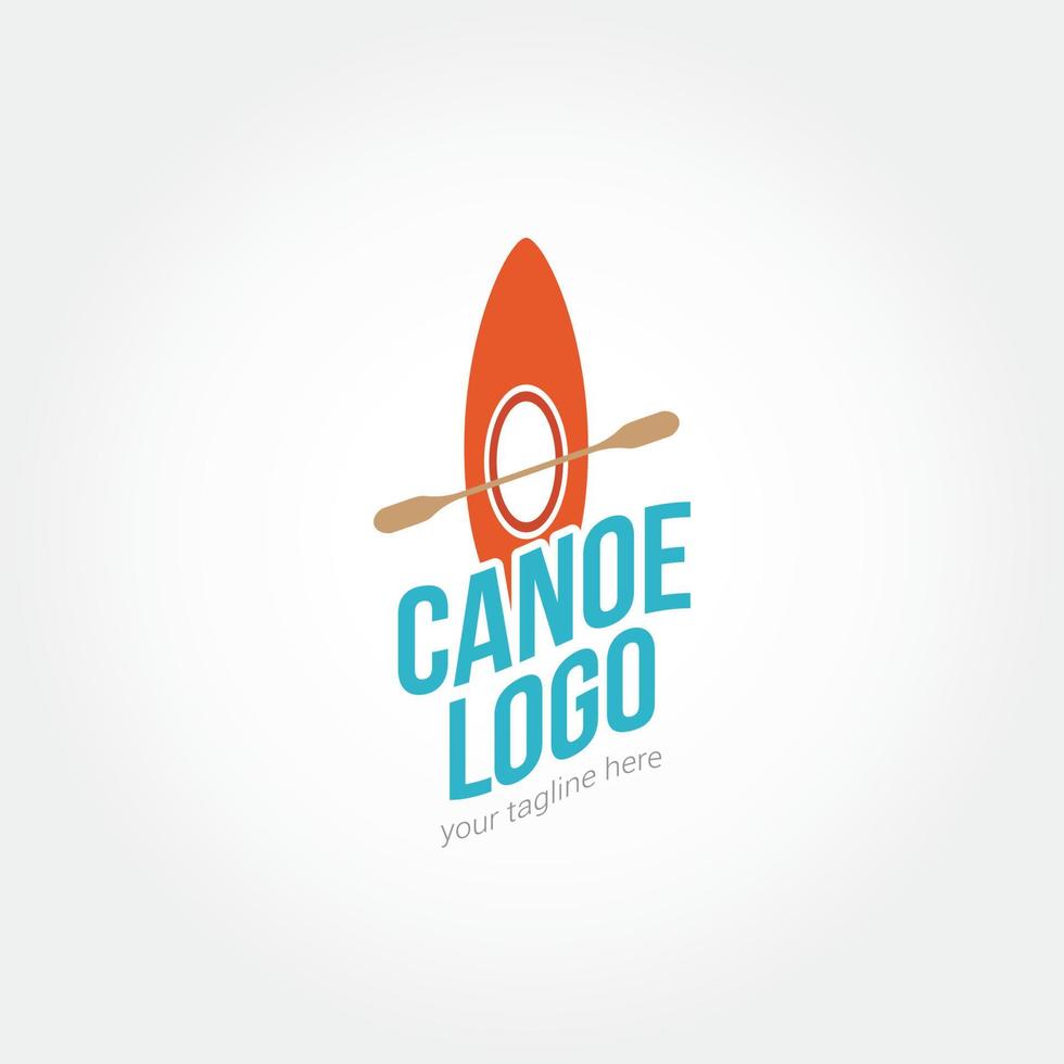 Canoe Logo Design Vector