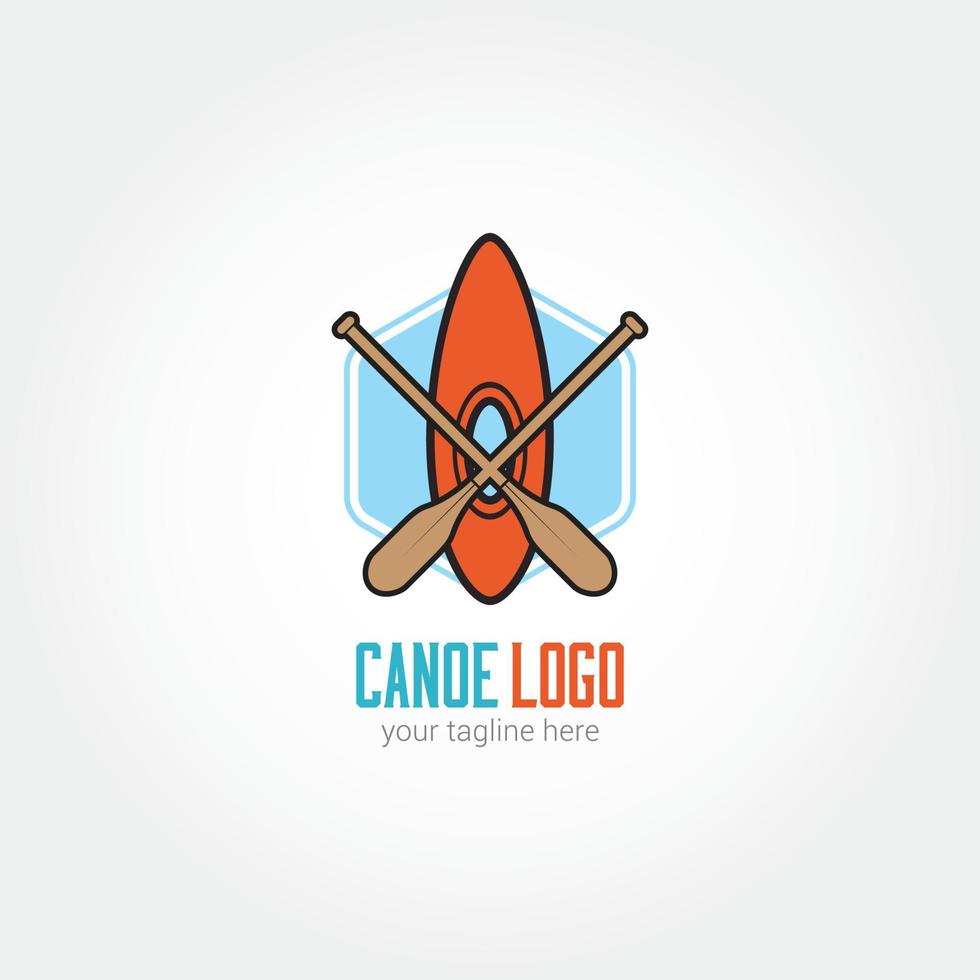 vector de diseño de logotipo de canoa