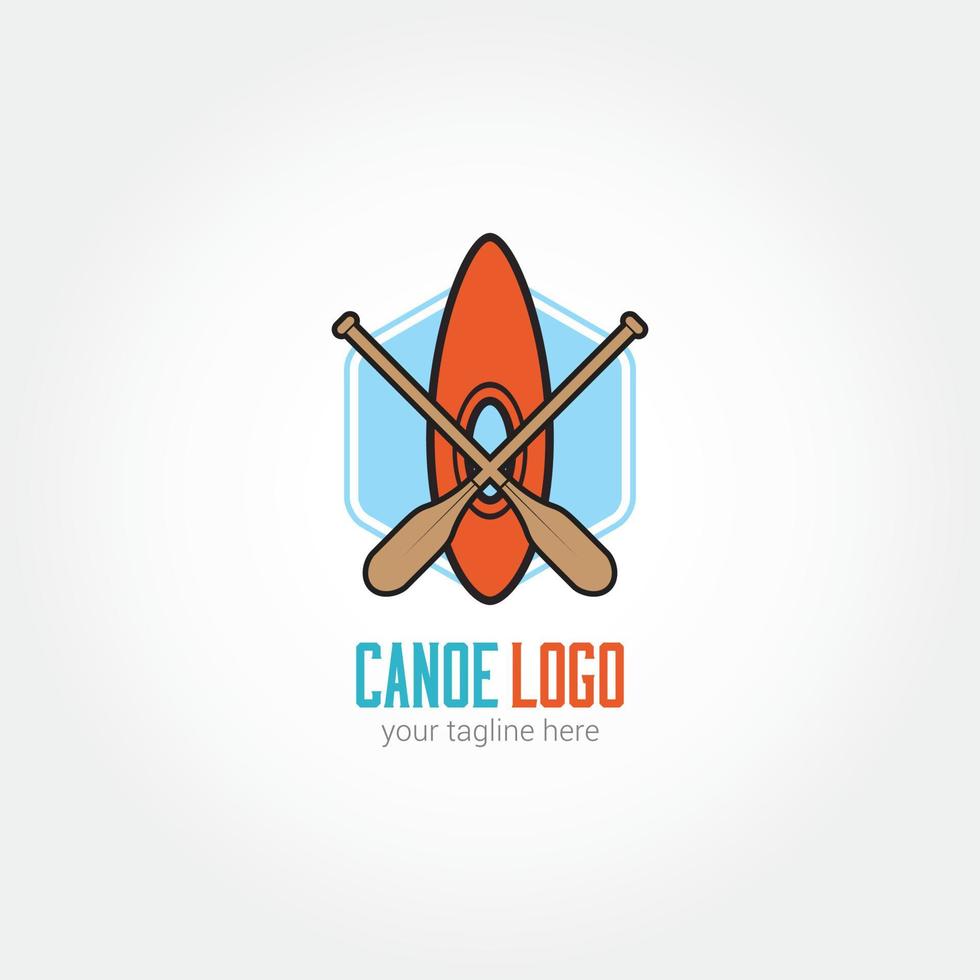 Canoe Logo Design Vector