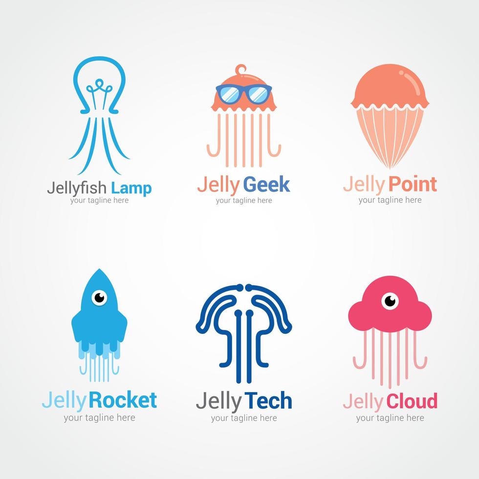 Jellyfish Logo Design Vector. Suitable for your business logo vector