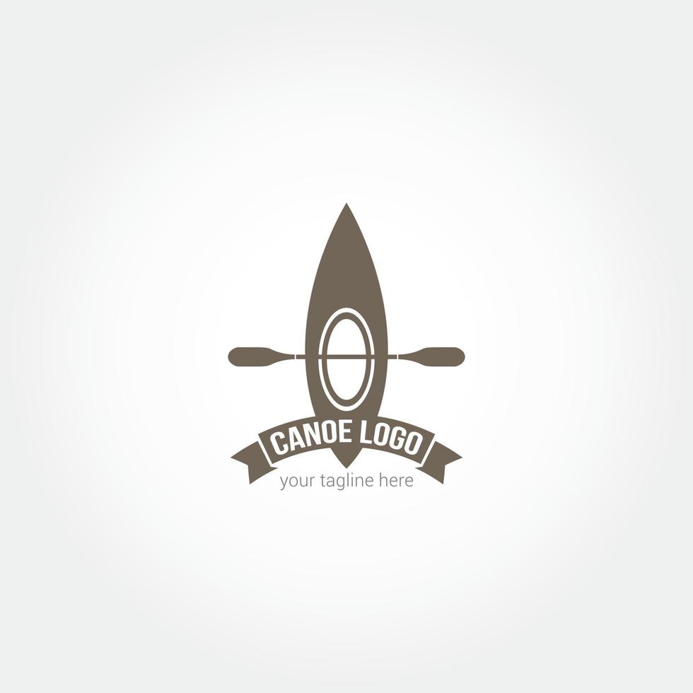 Canoe Logo Design Vector