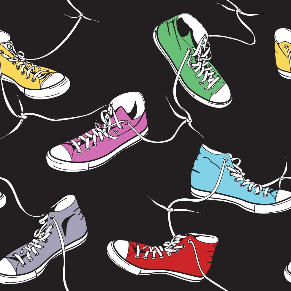 Sneakers seamless pattern vector