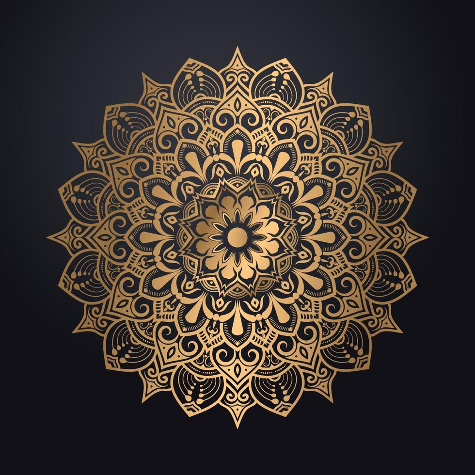 Abstract Ornamental Luxury Mandala Vector Design With Golden Arabesque Royal Pattern