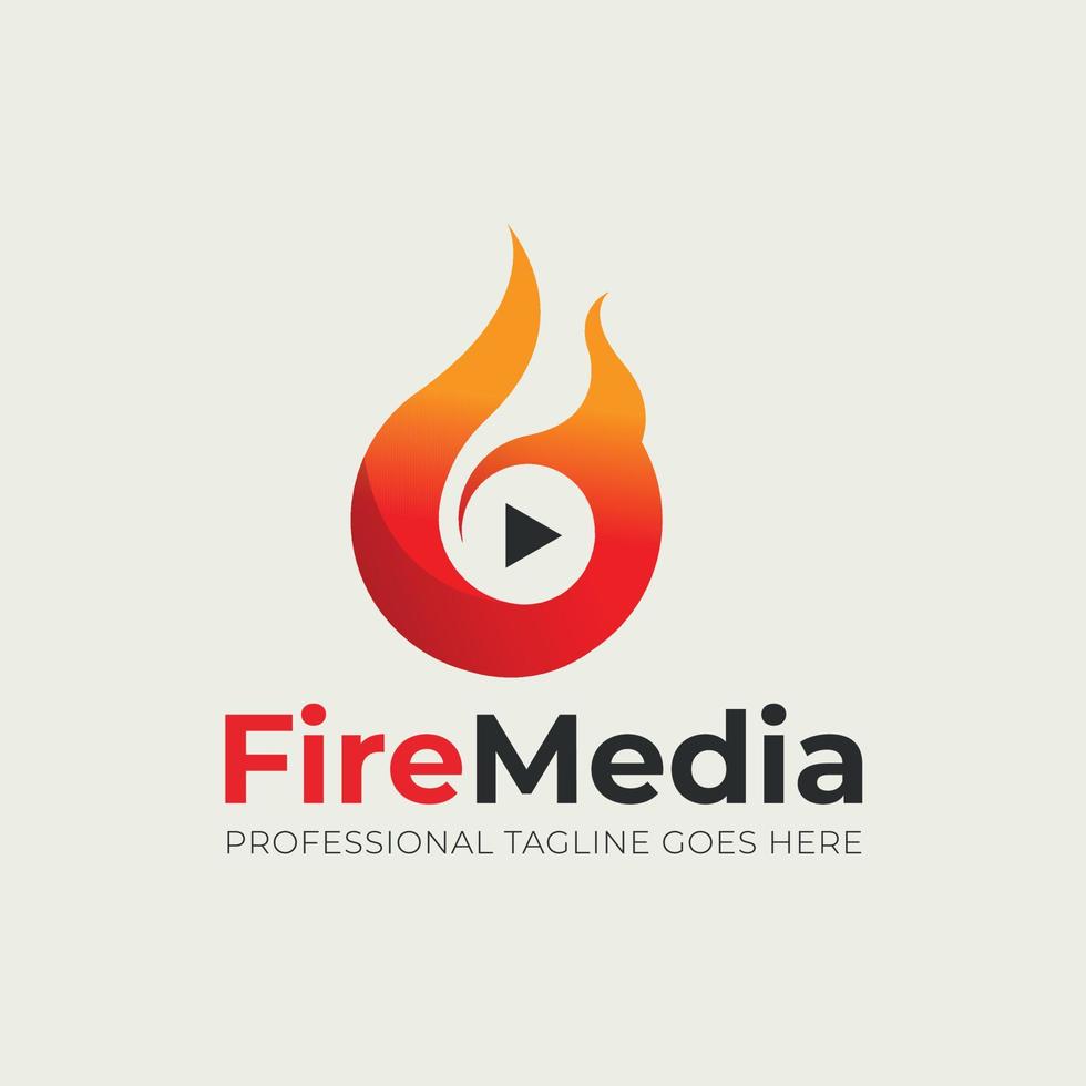 logotipo de los medios de fuego vector