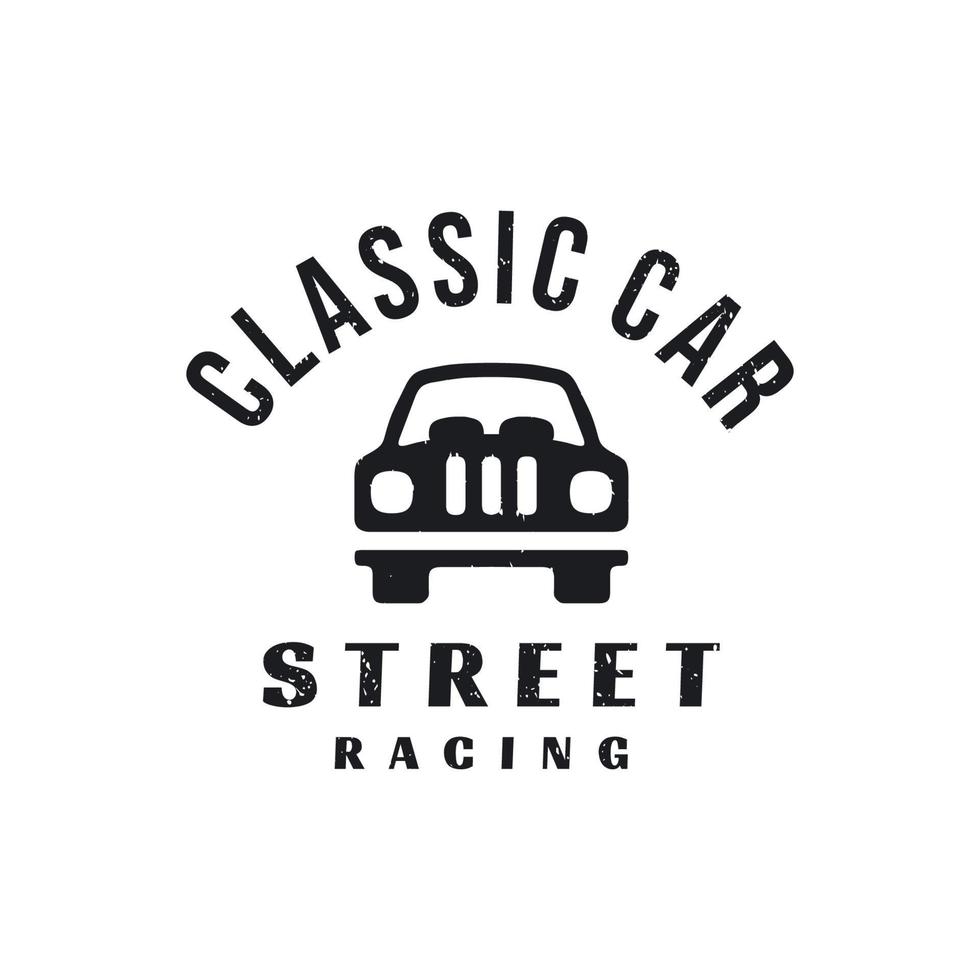 Front View Classic Car Logo Vector
