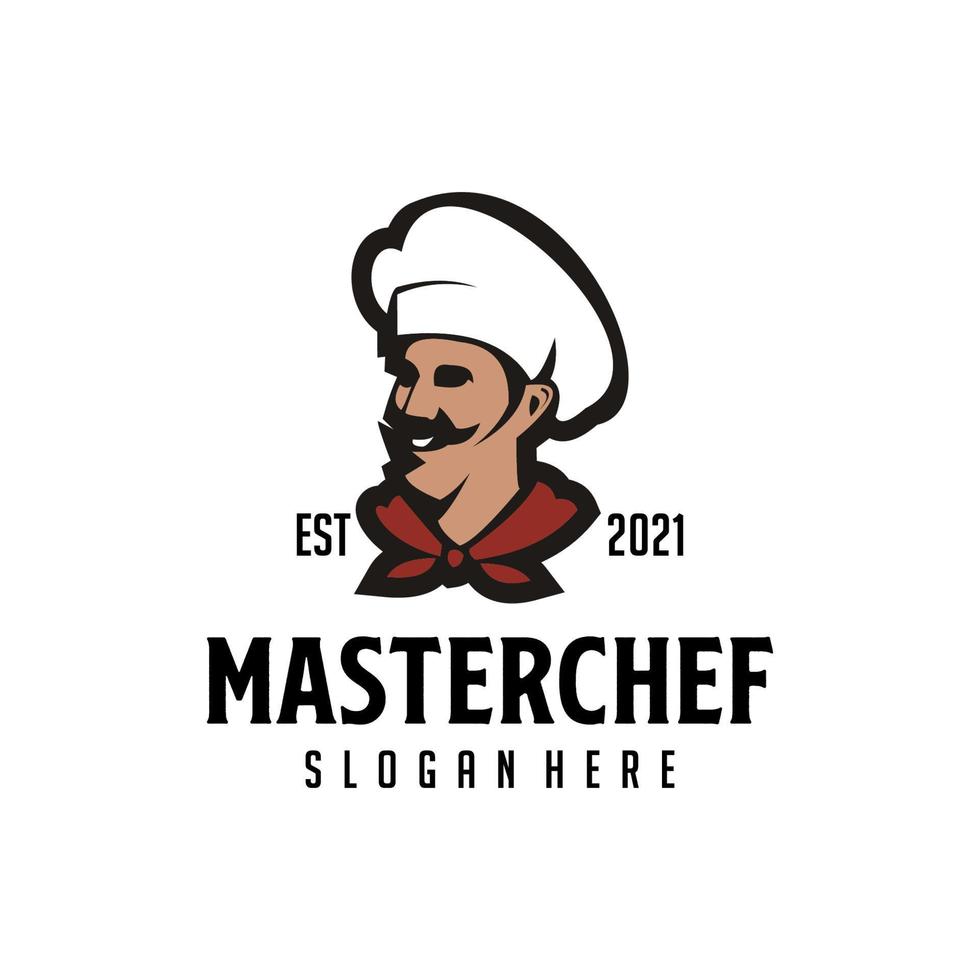 ilustración del logotipo de la mascota del chef vector