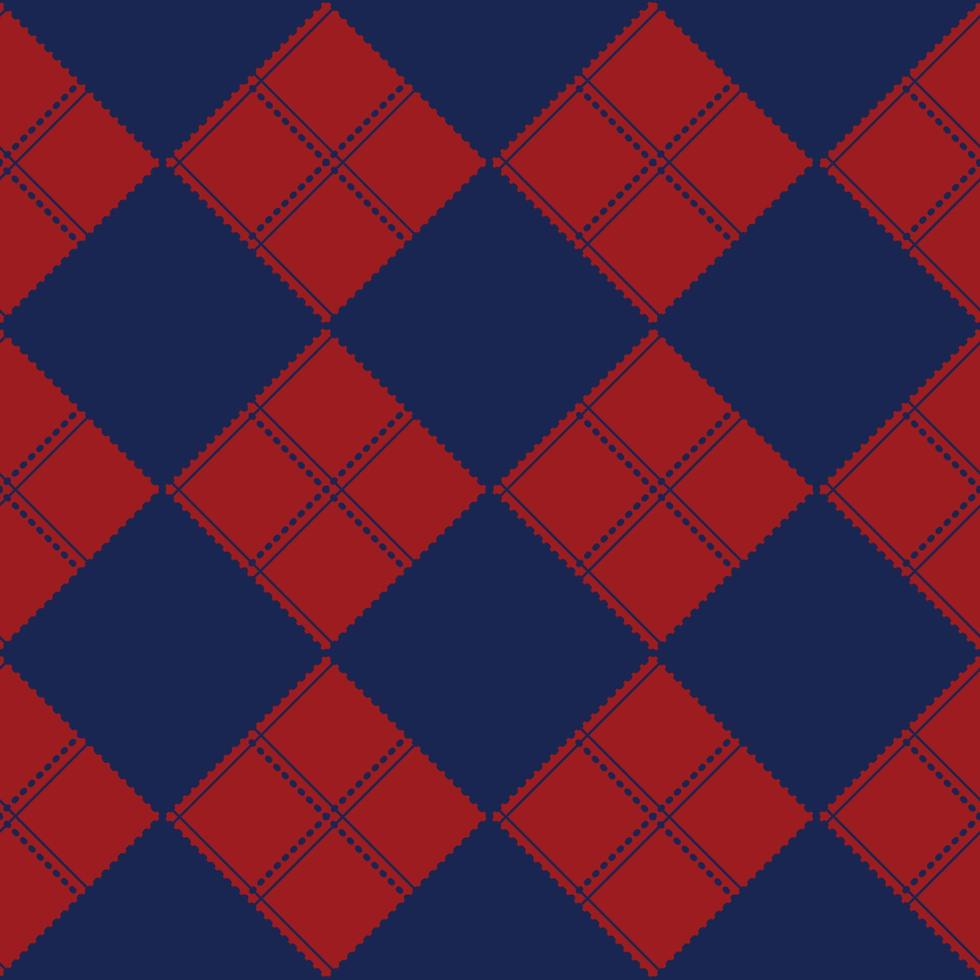 diamante tablero de ajedrez rojo fondo azul marino vector