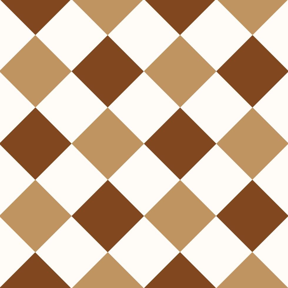 Chocolate Coffee Brown White Diamond Chessboard Background vector