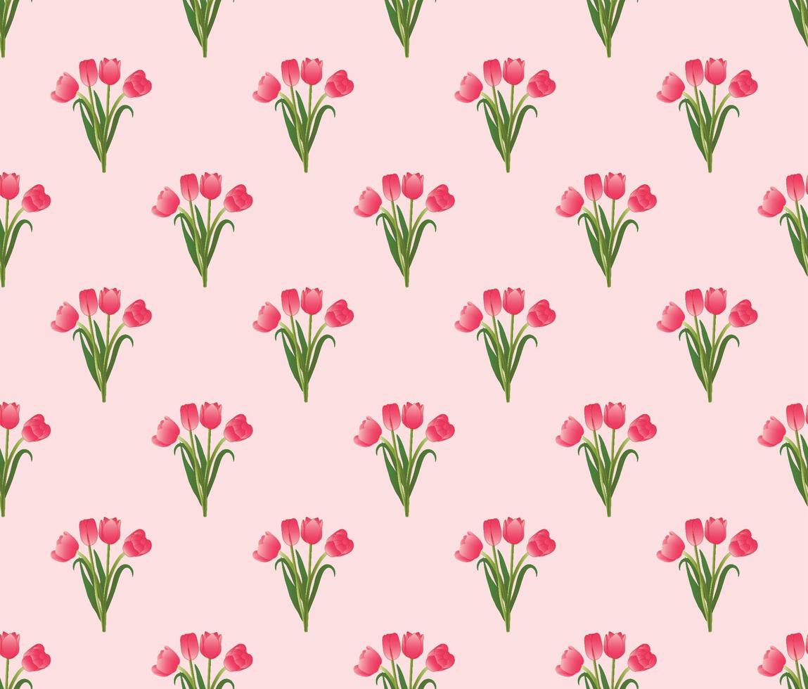 Pink Tulip on Pink Background vector