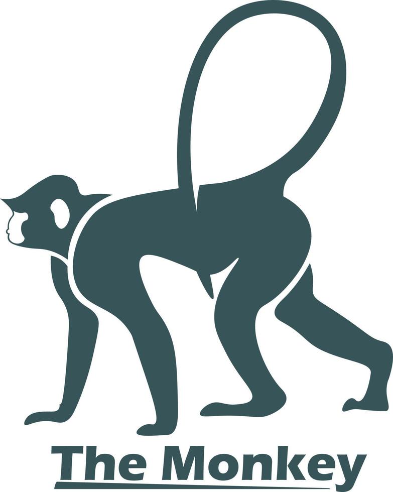 flat monkey logo vector