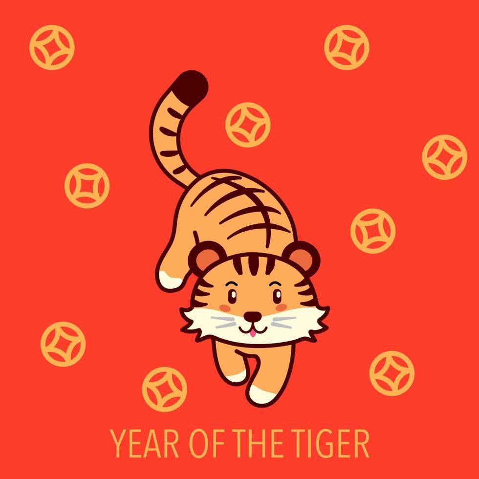 imagen vectorial para la celebración del año nuevo chino 2022, año del tigre vector