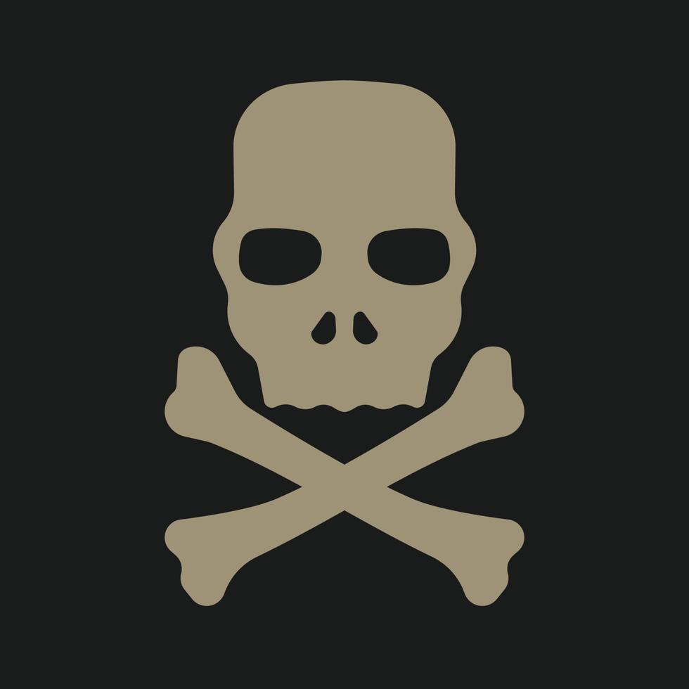 vector image of skull and crossing bone