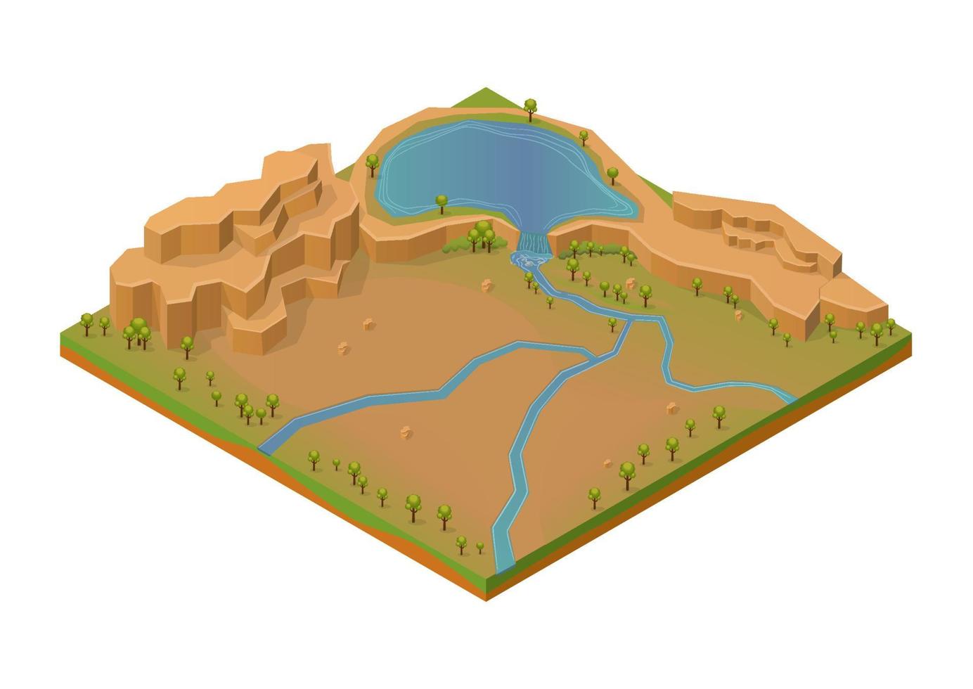 Isometric rock mount vector