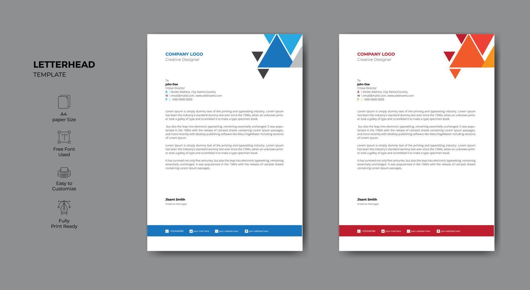 Modern company letterhead template design for your project vector